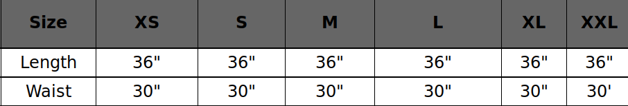 SIZE CHART {Pants/Palazzo/Skirt}