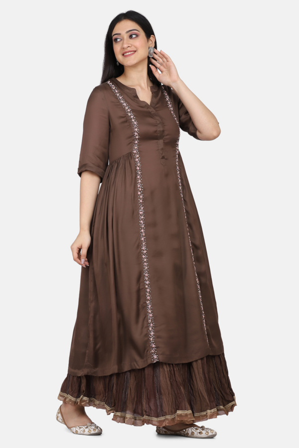 Mushru Silk Hand Embroidered Kurta