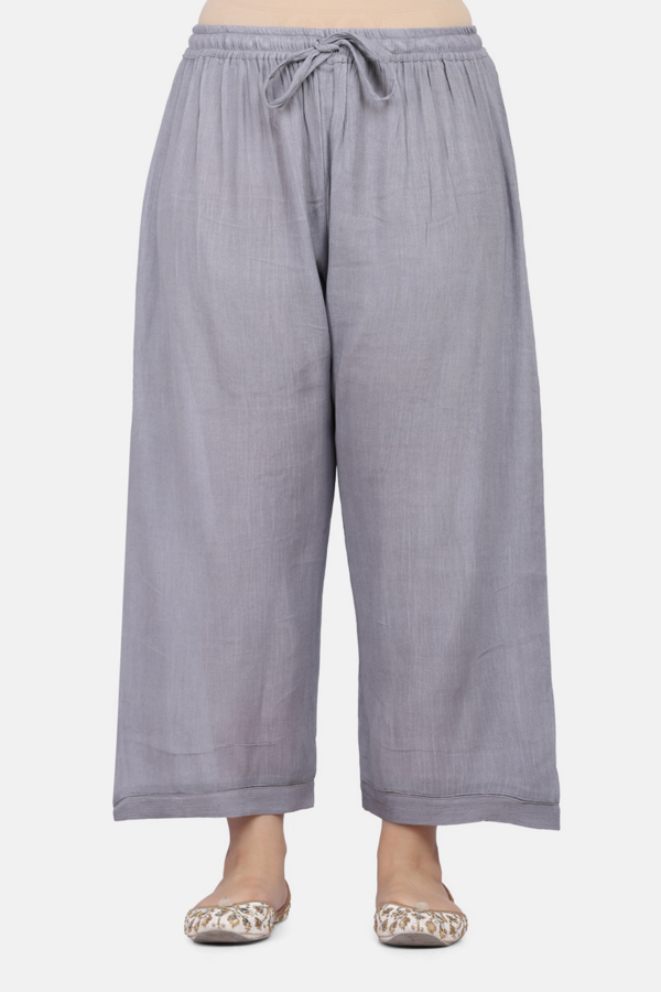 19 Palazzo With Fagotting On Hem (Free Size)