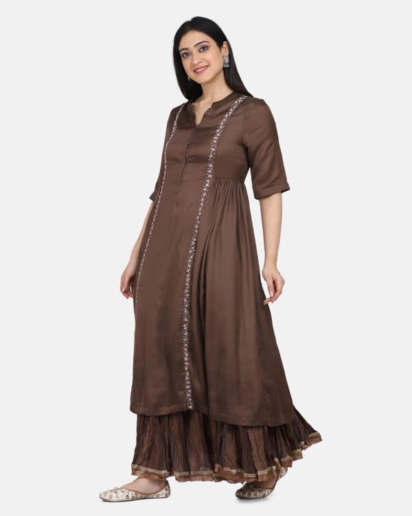 Mushru Silk Hand Embroidered Kurta