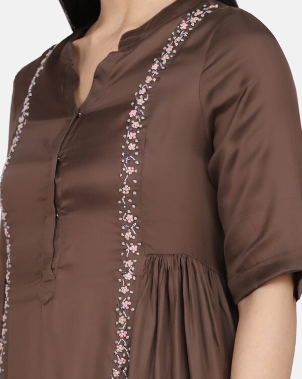 Mushru Silk Hand Embroidered Kurta