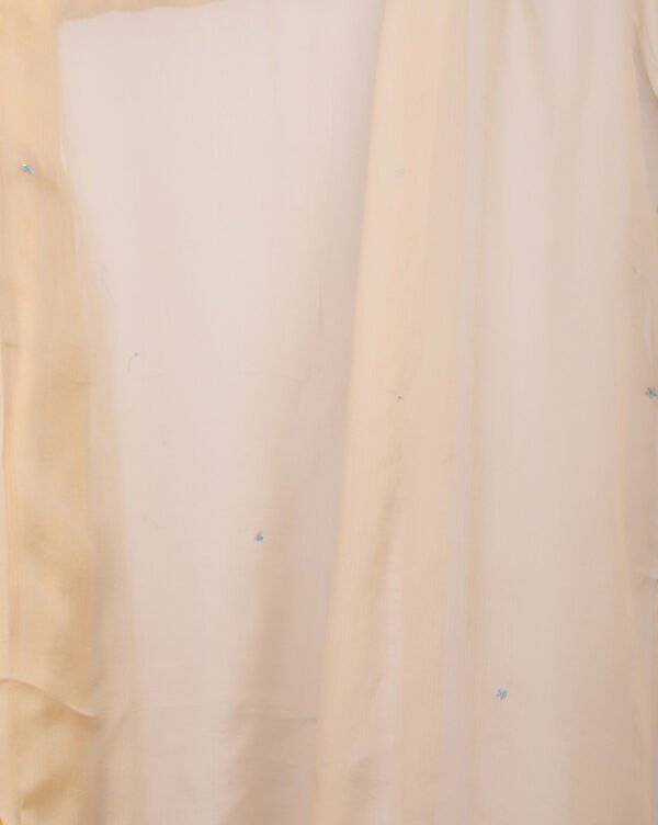 Beige Dupatta With Contrast Piping And Floral Hand Embroidery (Free Size)