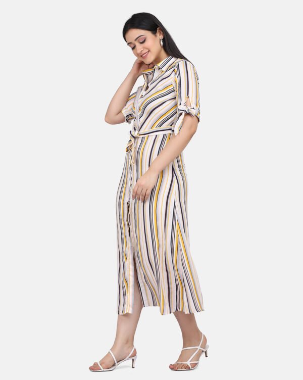 Shirt Dress With Hand Embroidered French Knots