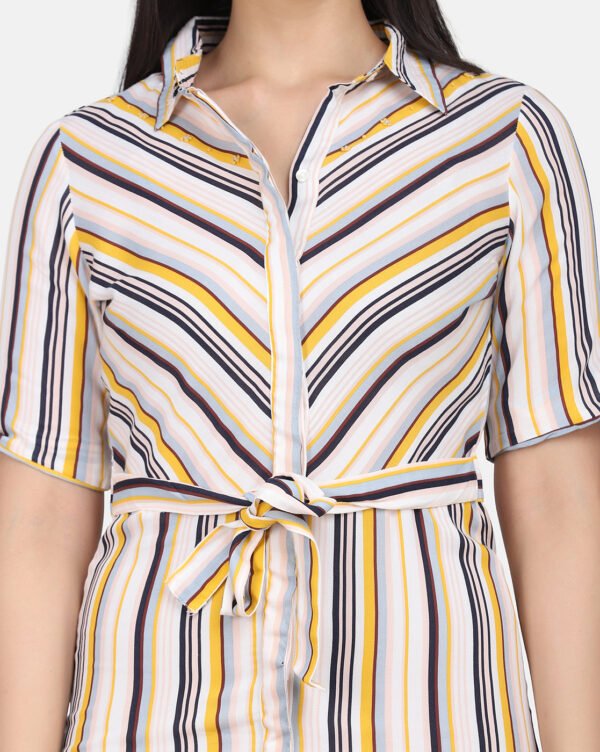 Shirt Dress With Hand Embroidered French Knots