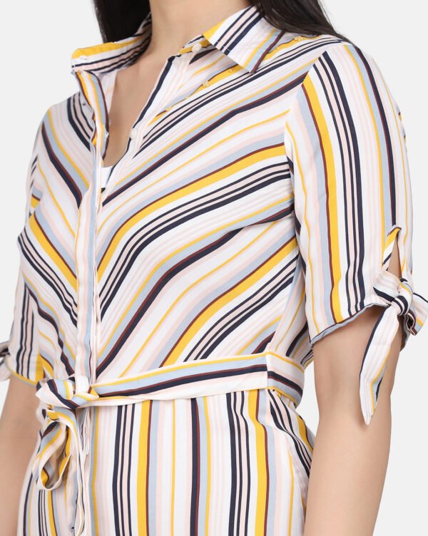 Shirt Dress With Hand Embroidered French Knots