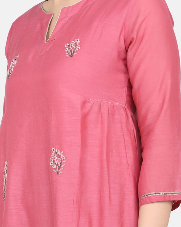 IMG_9792 Kurta With All Hand Embroidered Cotton Silk Kurta With Lining