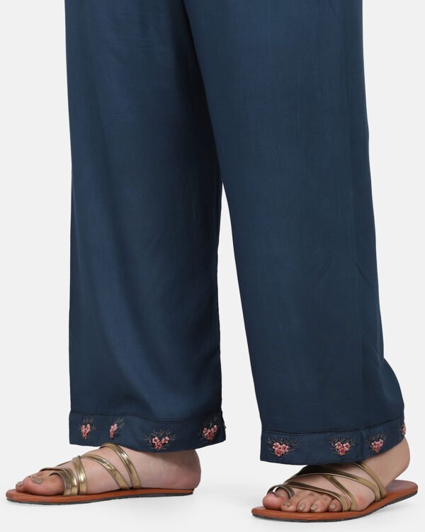 Palazzo With Embroidered  Hem (Free Size)