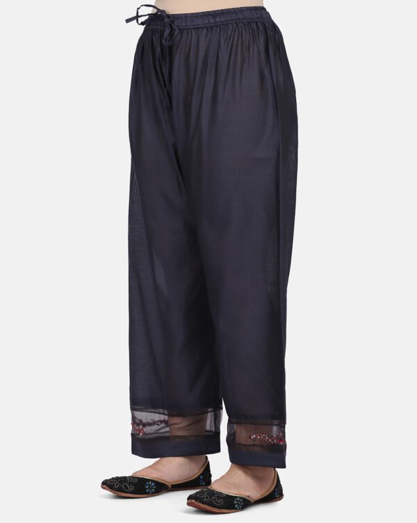 IMG_9987 Palazzo With Mesh Detailing And Delicate Hand Embroidery (Free Size)