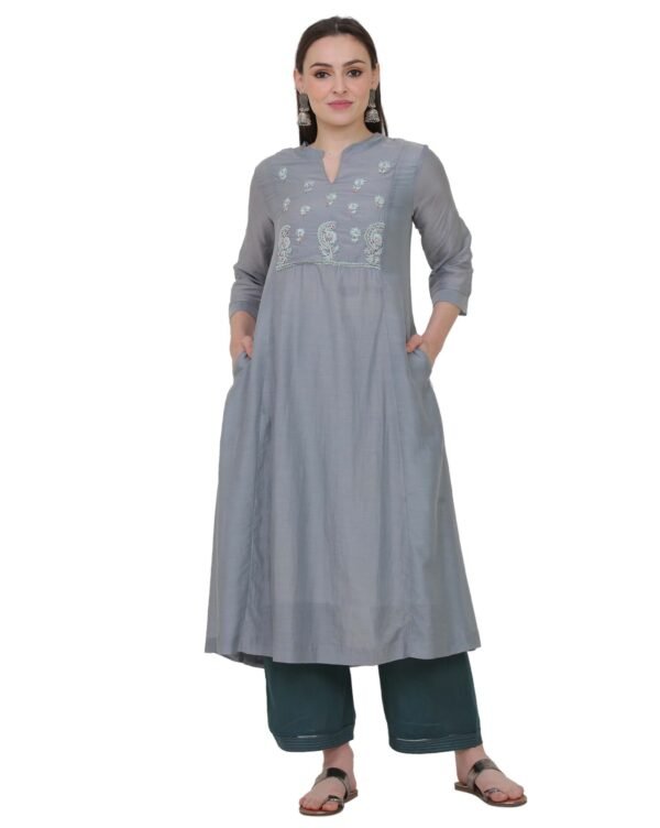 Cotton Viscose Hand Embroidered Kurta