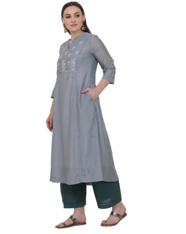 Cotton Viscose Hand Embroidered Kurta