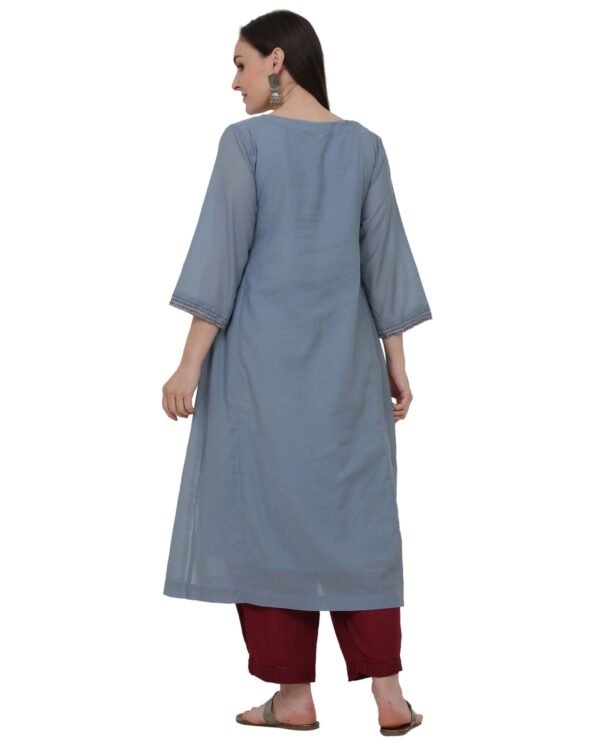 Cotton Viscose All Over Hand Embridered Kurta