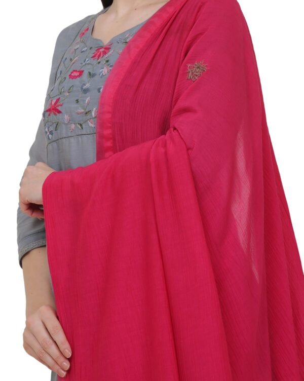 Cotton Silk All Over Hand Embroidered Dupatta (Free Size)