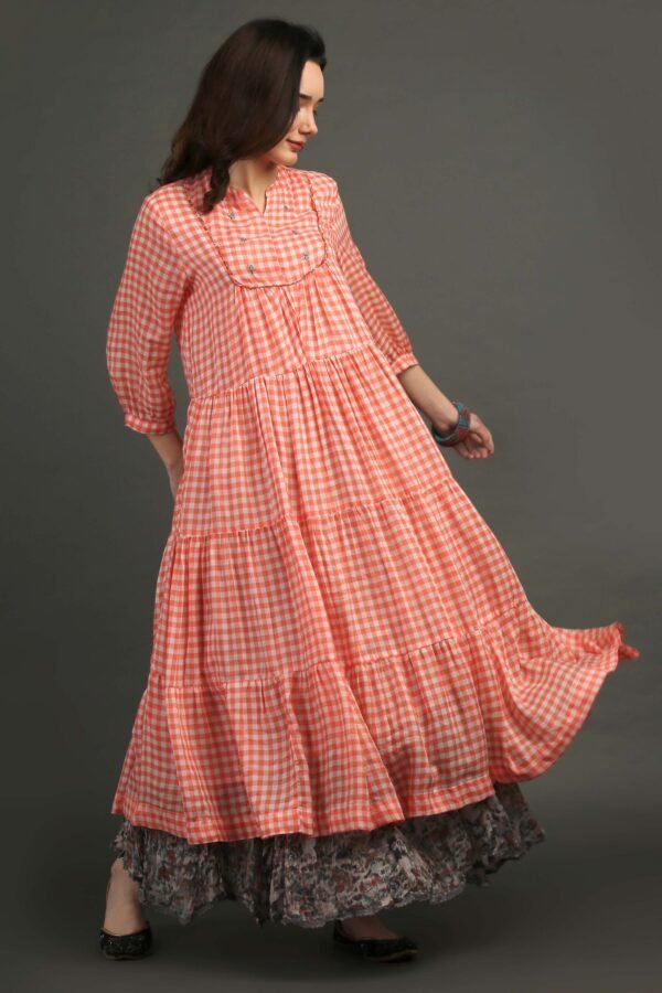 Cotton Slub Printed Crinkled Skirt With Lave Detailing