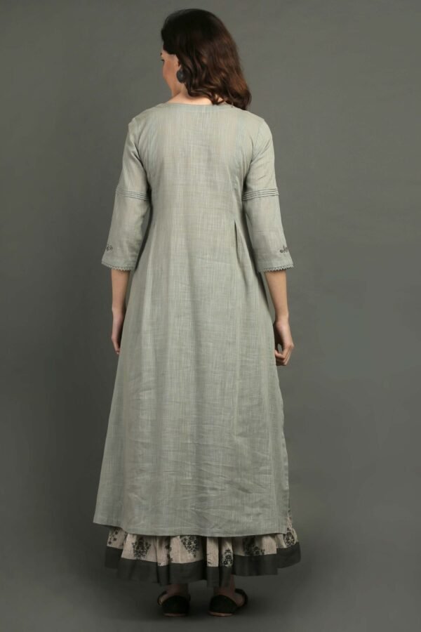 Cotton Slub Hand Embroidered Kurta