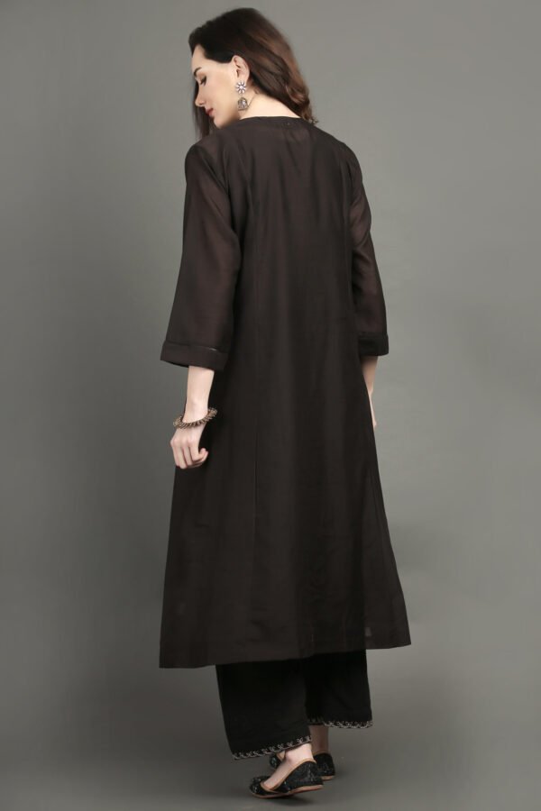 Delicate Zardozi Hand Embroidered Lined A Line Kurta With Zardozi Hand Embroidered Adjustable Waist Pants And Dupatta(Set Of 3)