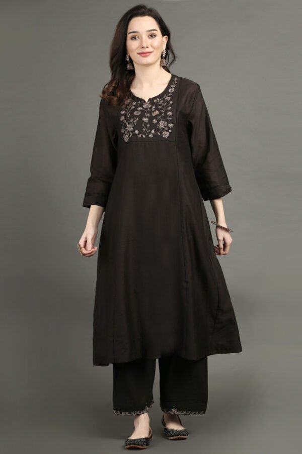 Delicate Zardozi Hand Embroidered A Line Kurta