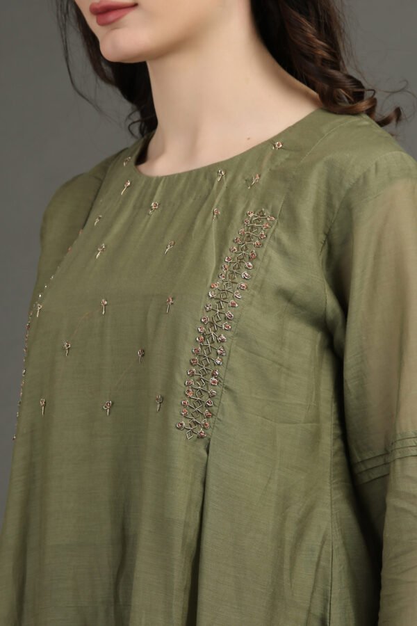 Delicate Hand Embroidered Organza Dupatta