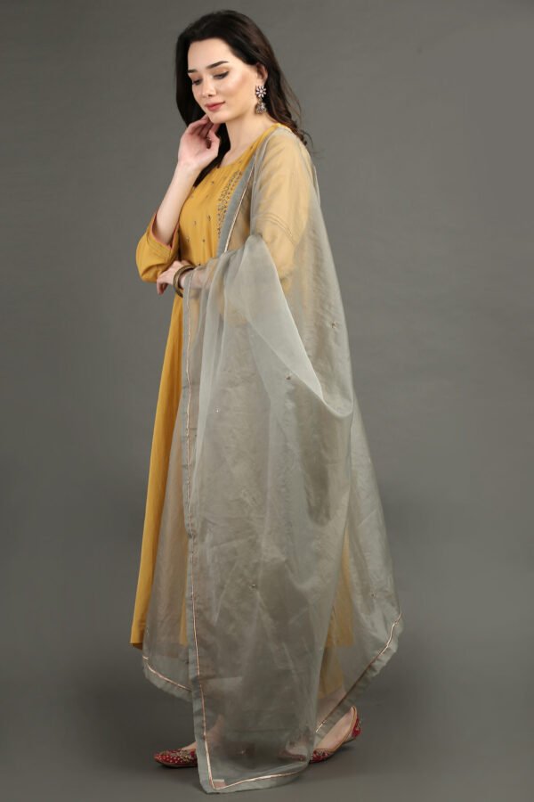 Lively Yellow Hand Embroidered A Line Kurta