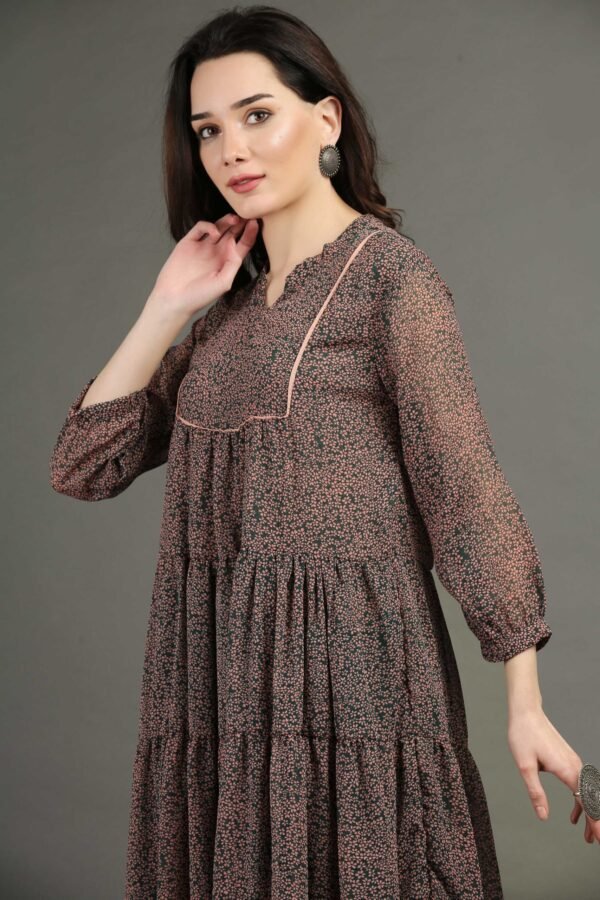 IMG_1105 Printed Floral Tired Chiffon Dress