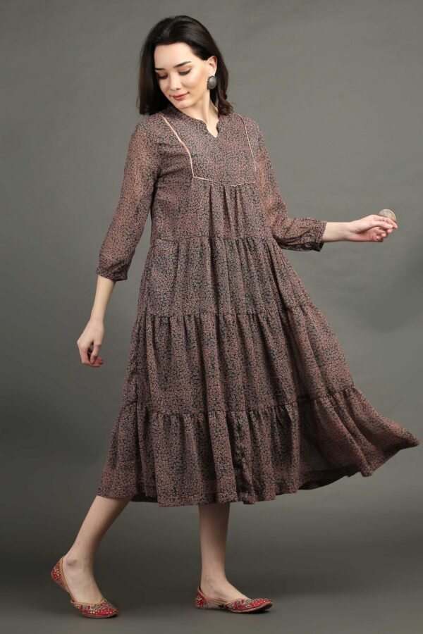 IMG_1107 Printed Floral Tired Chiffon Dress