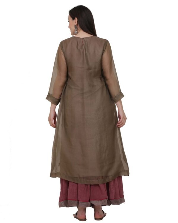 Silk Organza Hand Embroidered kurta