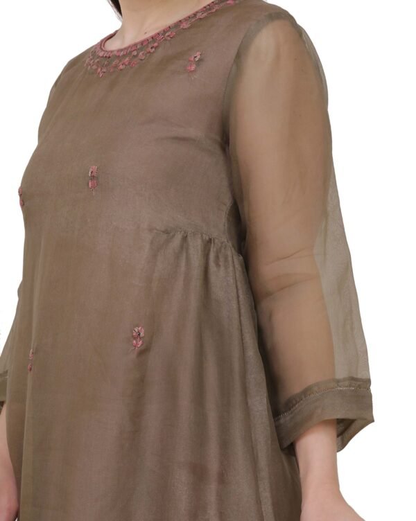 Silk Organza Hand Embroidered kurta
