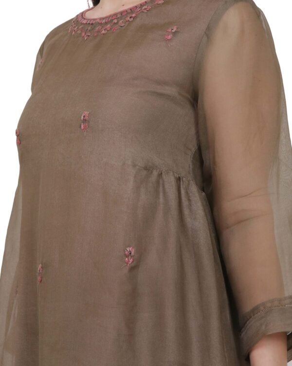 Silk Organza Hand Embroidered kurta