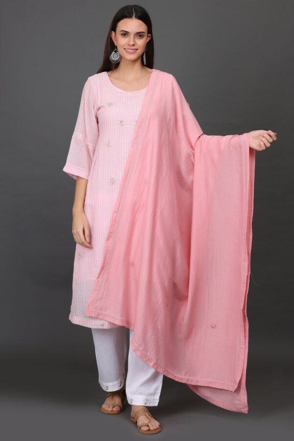 COTTON SILK HAND EMBROIDERED DUPATTA