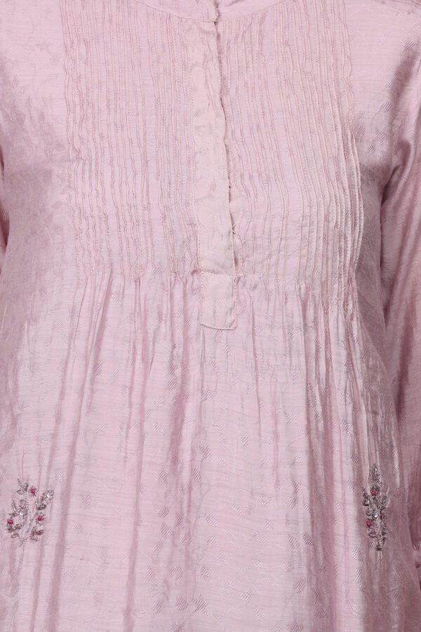 0G3A9320 JACQUARD HAND EMBROIDERED A LINE KURTA