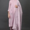 JACQUARD HAND EMBROIDERED A LINE KURTA, PANT & DUPATTA(Set of 3)