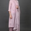 JACQUARD HAND EMBROIDERED A LINE KURTA, PANT & DUPATTA(Set of 3)