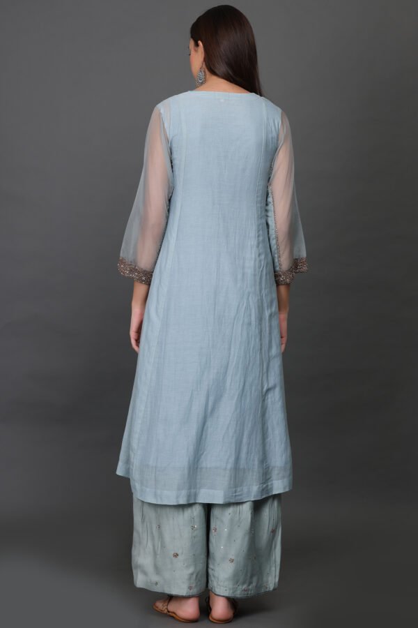 LIGHT TWILL HAND EMBROIDERED FARSHI PALAZO