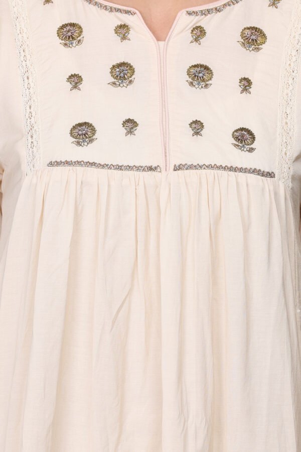 Cotton Silk hand embroidered KURTA