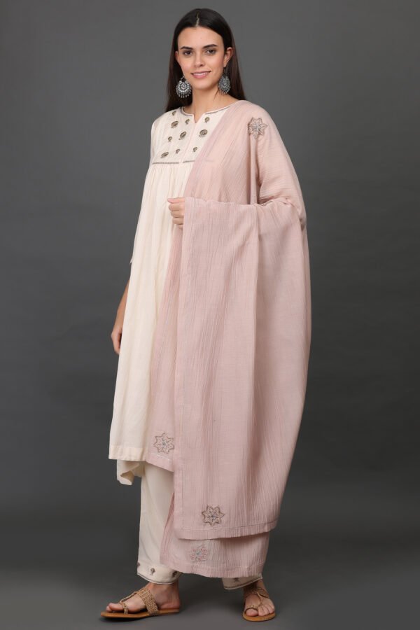 COTTON SILK hand embroidered DUPATTA