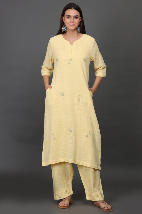 0G3A9360 COTTON HAND EMBROIDERED PANTS