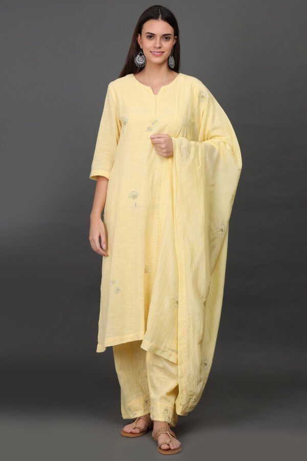 COTTON SILK HAND EMBROIDERED DUPATTA