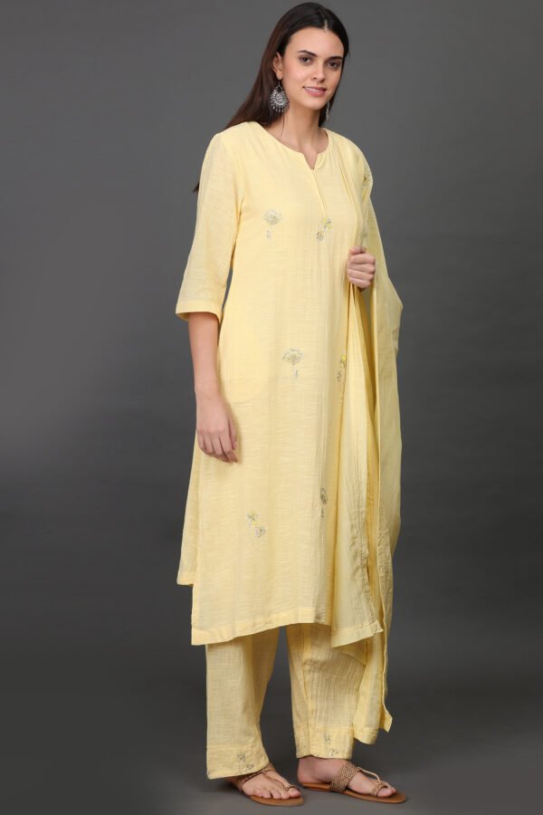 COTTON SILK HAND EMBROIDERED DUPATTA