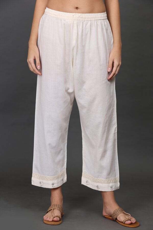0G3A9431 HAND EMBROIDERED COTTON PANTS