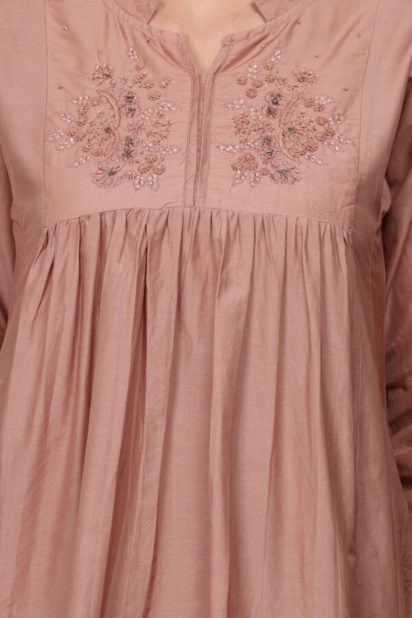 SILK HAND ZARDOZI HAND EMBROIDERED KURTA WITH POCKETS