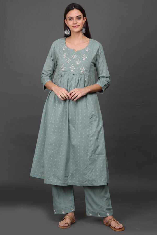 DELICATE ZARDOZI hand embroidered cotton PANT and KURTA (SET OF 2)