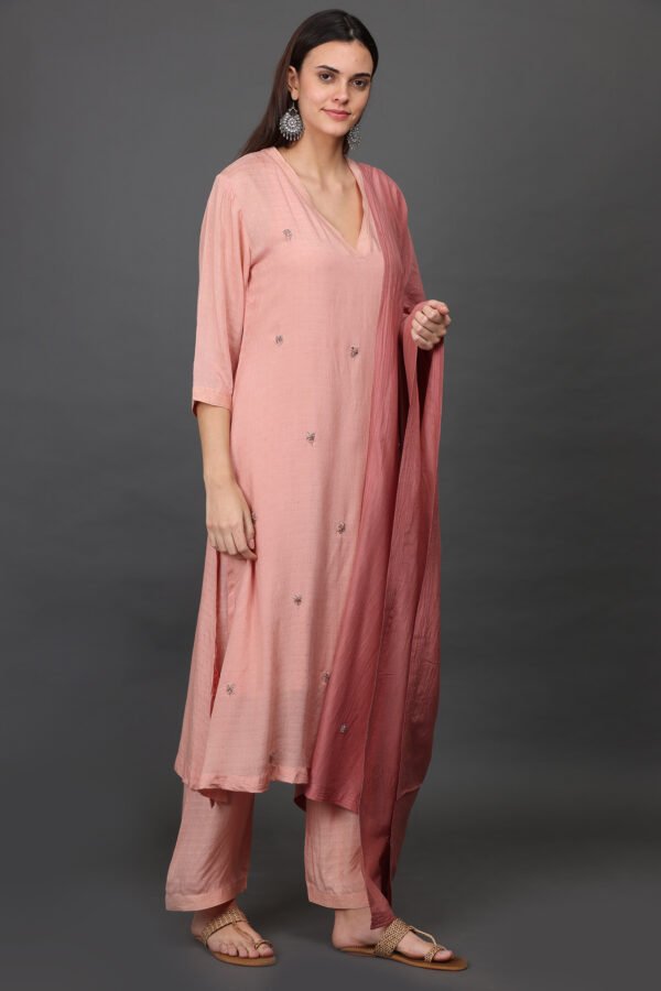 COTTON SILK HAND EMBROIDERED DUPATTA