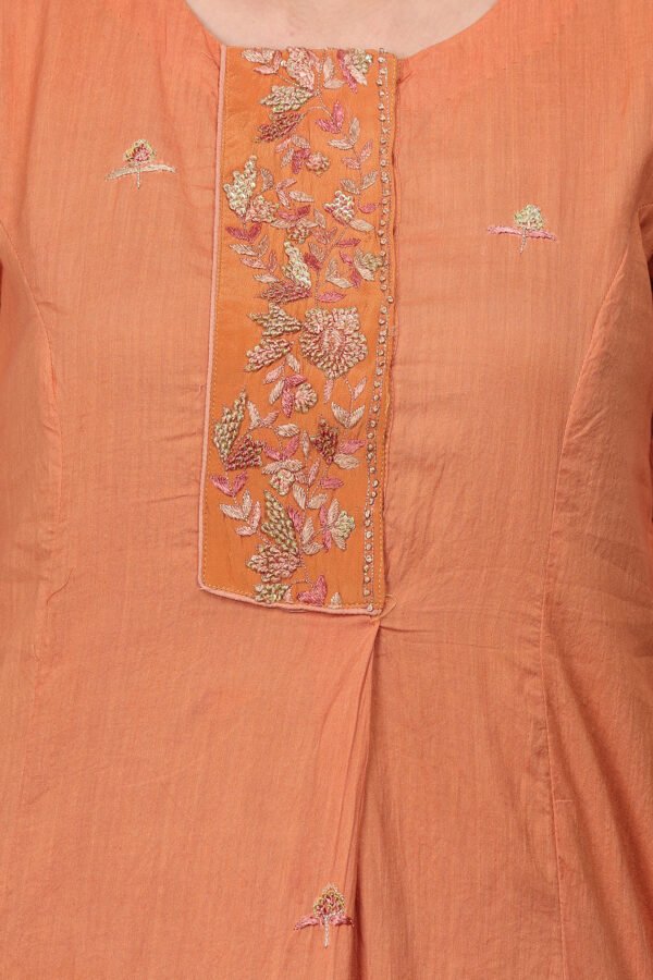 COTOTN SILK  ZARDOZI HAND EMBROIDERED KURTA