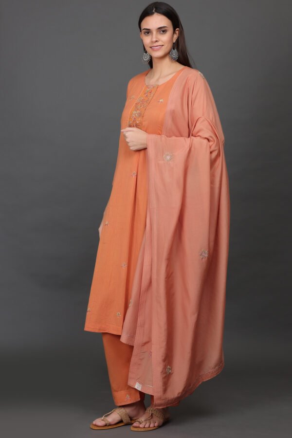 COTOTN SILK  ZARDOZI HAND EMBROIDERED KURTA , PANT & DUPATTA (SET OF 3)