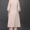 0G3A9562 COTON LINEN V NECK HAND EMBROIDERED A LINE KURTA