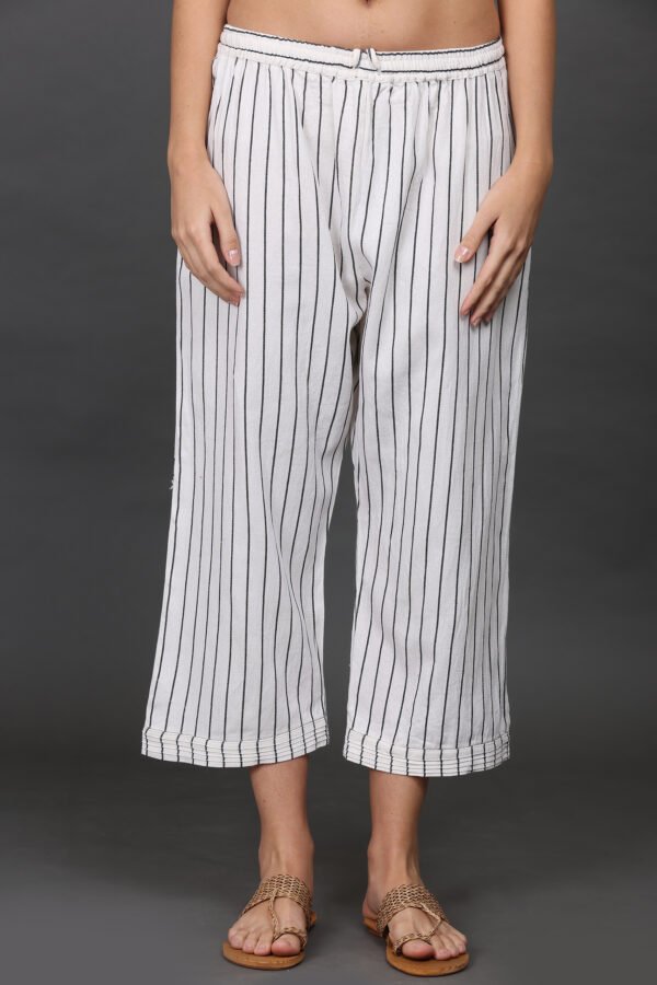 STRIPED COTOTN PANTS