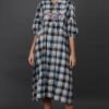 HAND EMBROIDERED CHECKERED  DRESS