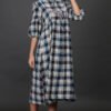 HAND EMBROIDERED CHECKERED  DRESS