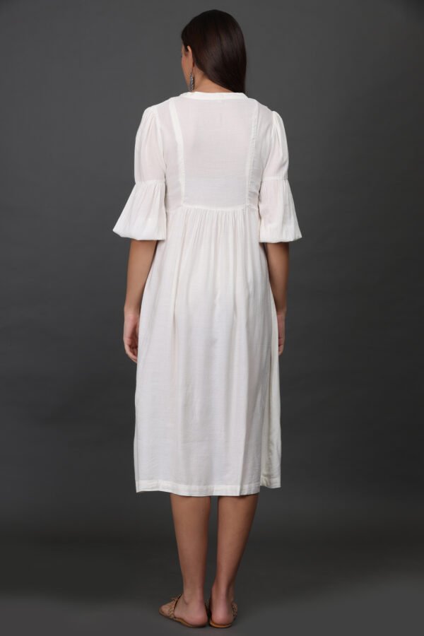 TWILL HAND EMBROIDERED CHECKERED  DRESS