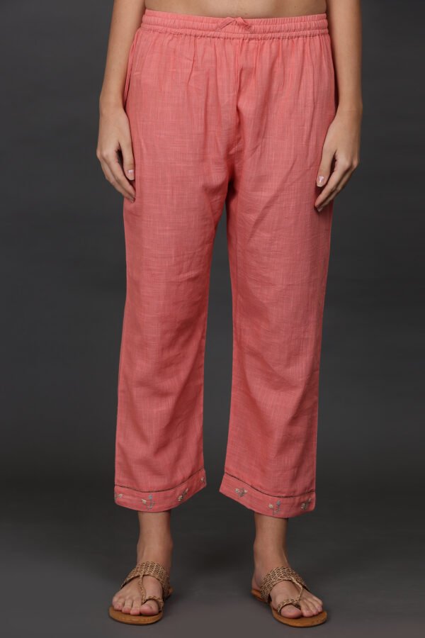 DELICATE HAND THREAD FLORAL EMBROIERED A LINE KURTA, PANT & DUPATTA (SET OF 3)