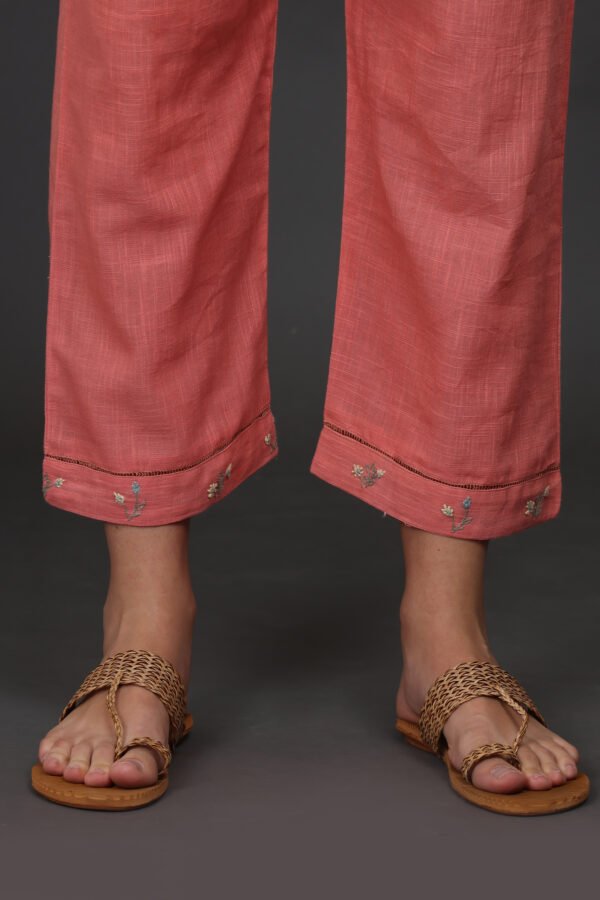 DELICATE HAND THREAD FLORAL EMBROIERED A LINE KURTA, PANT & DUPATTA (SET OF 3)